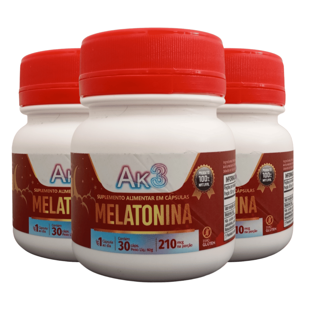 melatonina ak3 kit 3 frascos